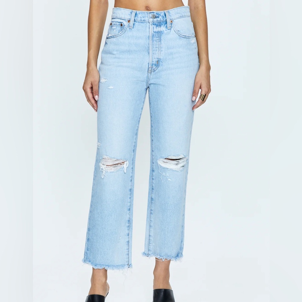 CASSIE HIGH RISE STRAIGHT - DAYTRIP DISTRESSED